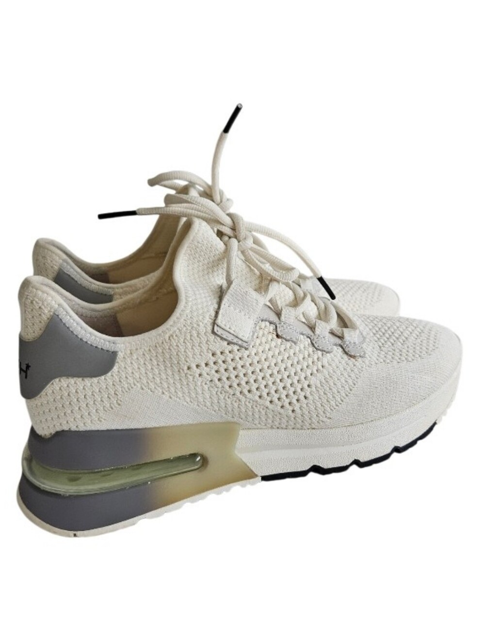 ASH KODI Cream Knit Sneakers with Light Gray Accent - Picture 4 of 14